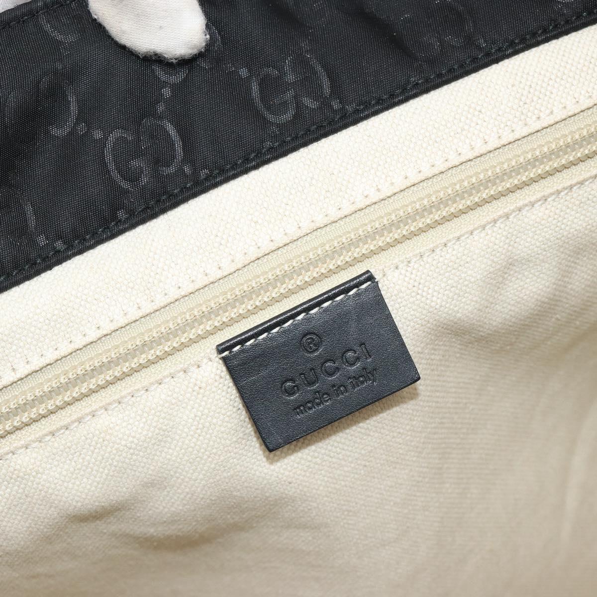 GUCCI GG Canvas Tote Bag Nylon Black Gold 282439 Auth ep15602