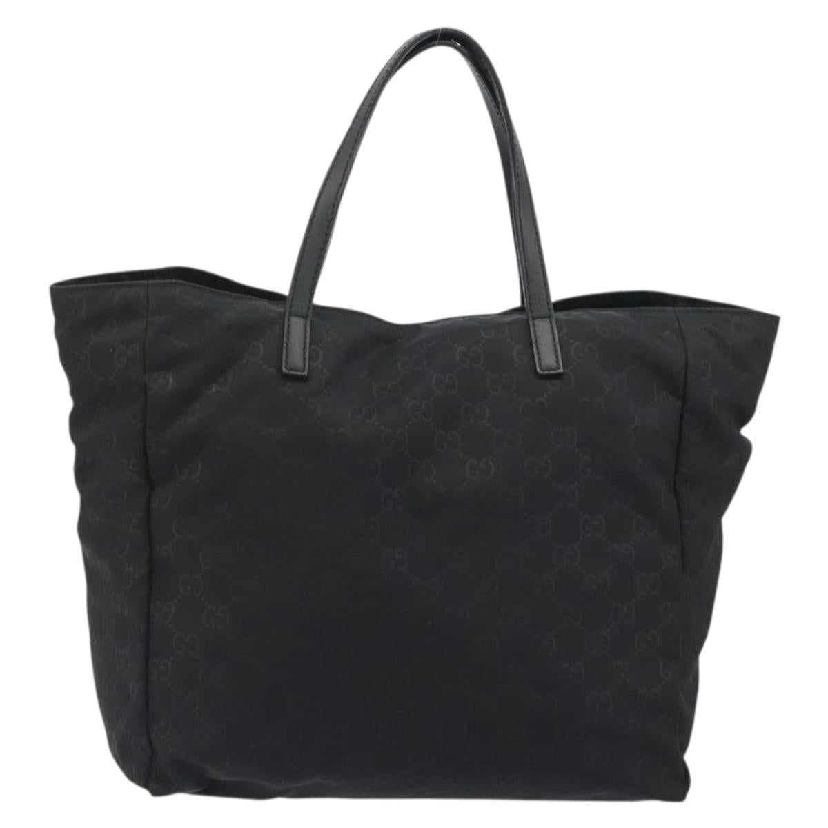 GUCCI GG Canvas Tote Bag Nylon Black Gold 282439 Auth ep15602