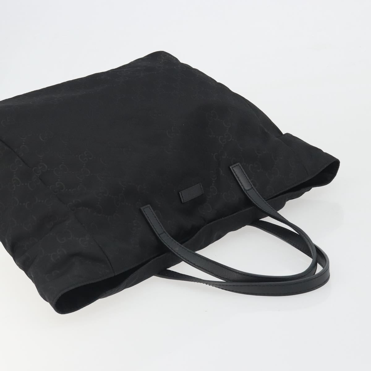 GUCCI GG Canvas Tote Bag Nylon Black Gold 282439 Auth ep15602
