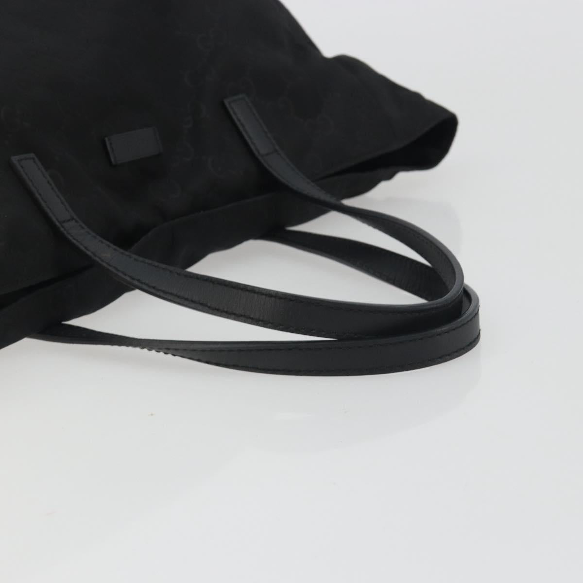 GUCCI GG Canvas Tote Bag Nylon Black Gold 282439 Auth ep15602