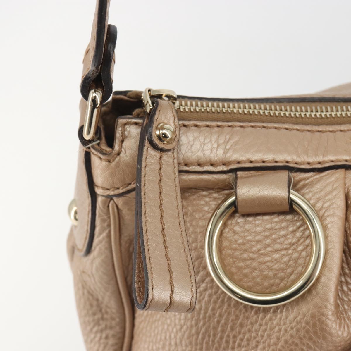 GUCCI Sukey Shoulder Bag Leather Champagne Gold 232955 Auth ep15604