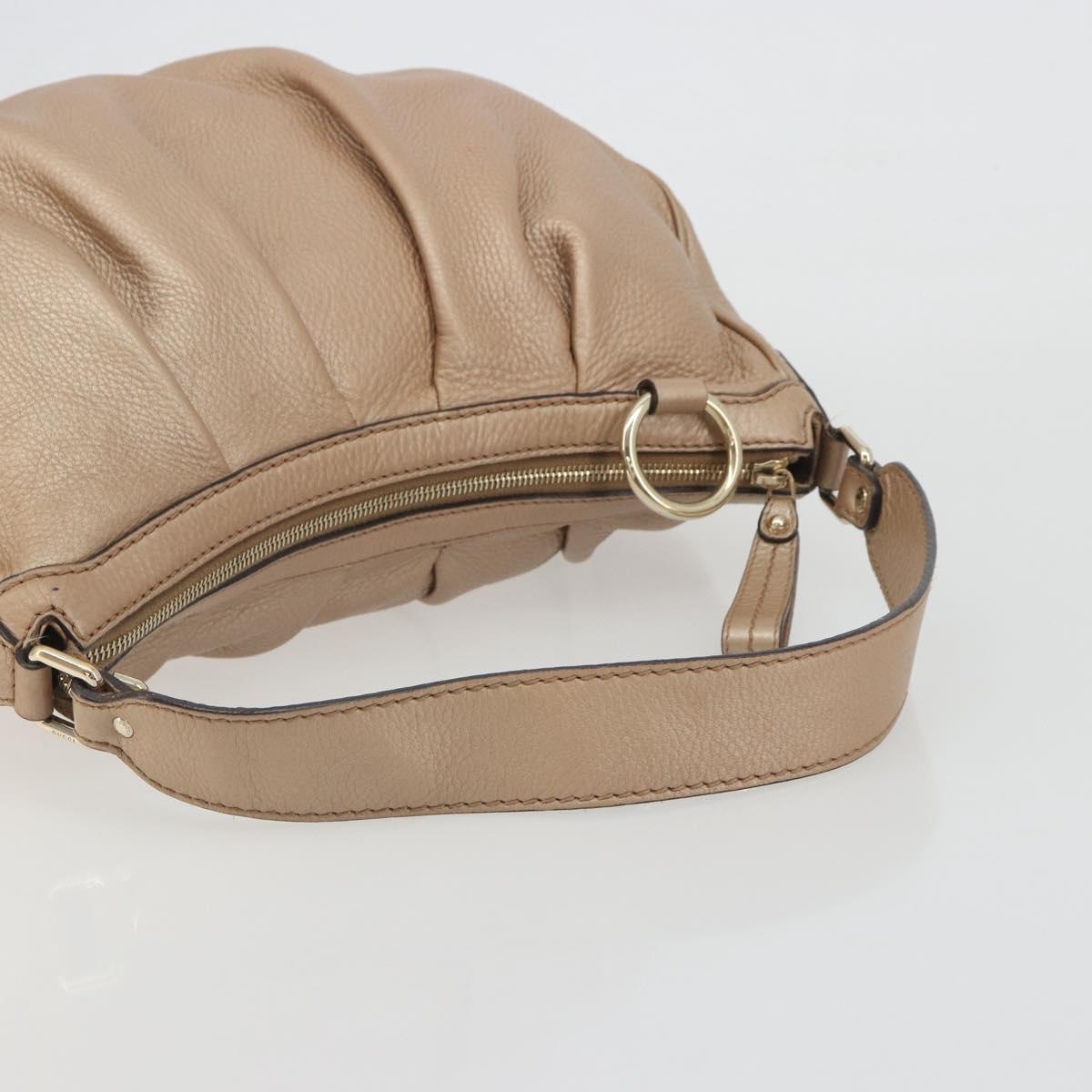 GUCCI Sukey Shoulder Bag Leather Champagne Gold 232955 Auth ep15604