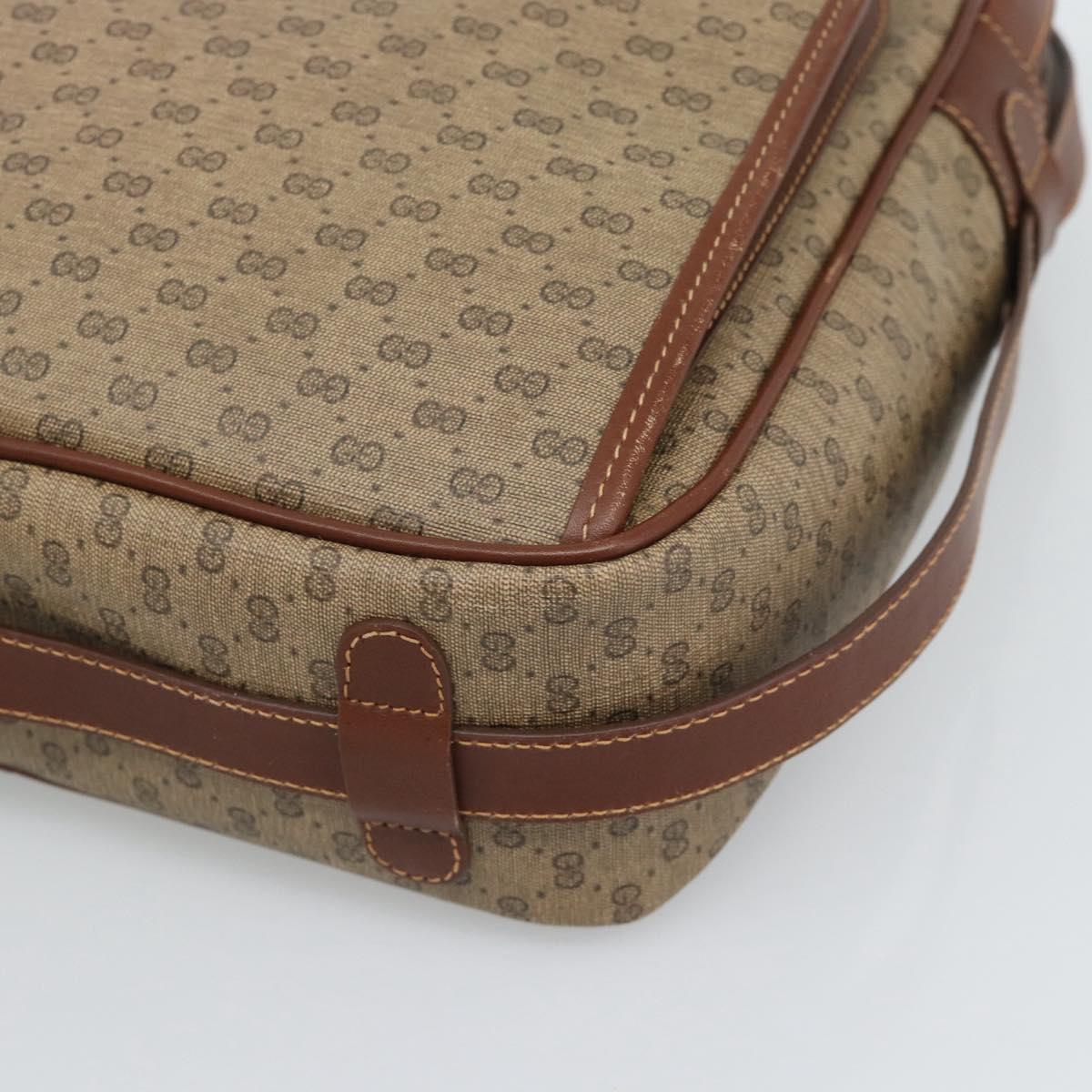 GUCCI Micro GG Supreme Shoulder Bag PVC Beige Gold Auth ep15606