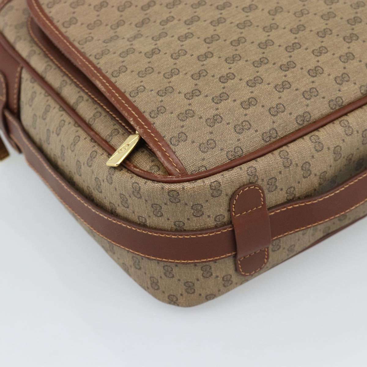 GUCCI Micro GG Supreme Shoulder Bag PVC Beige Gold Auth ep15606