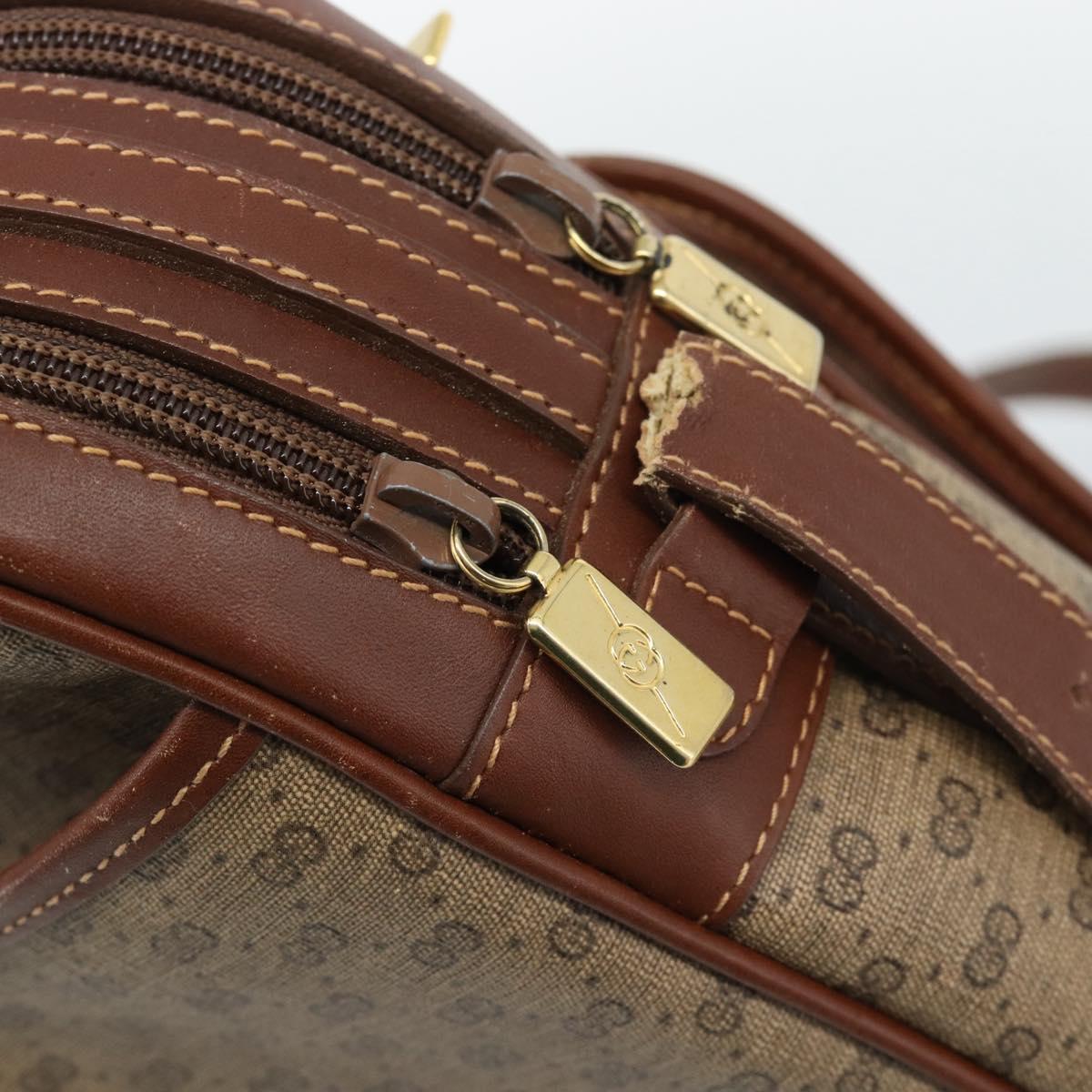 GUCCI Micro GG Supreme Shoulder Bag PVC Beige Gold Auth ep15606