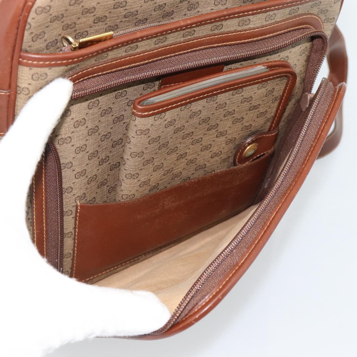 GUCCI Micro GG Supreme Shoulder Bag PVC Beige Gold Auth ep15606