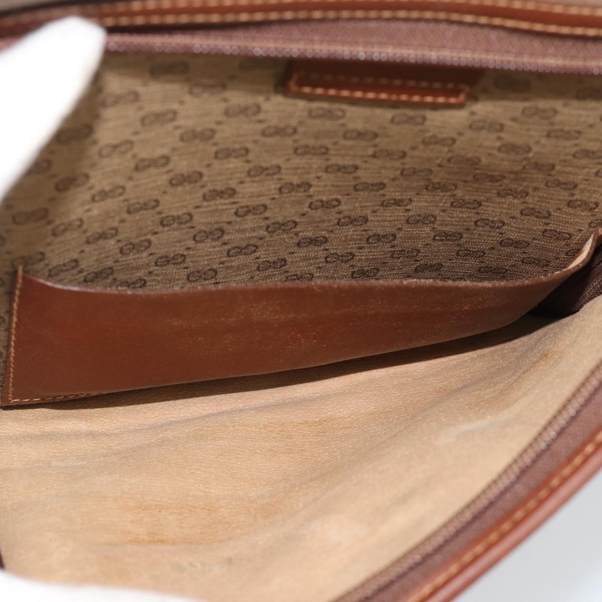 GUCCI Micro GG Supreme Shoulder Bag PVC Beige Gold Auth ep15606