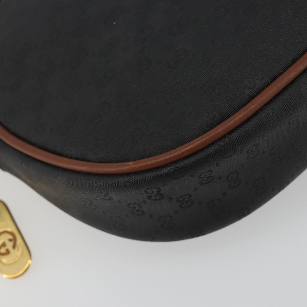 GUCCI Micro GG Supreme Shoulder Bag Black Gold 007 104 0013 Auth ep15607