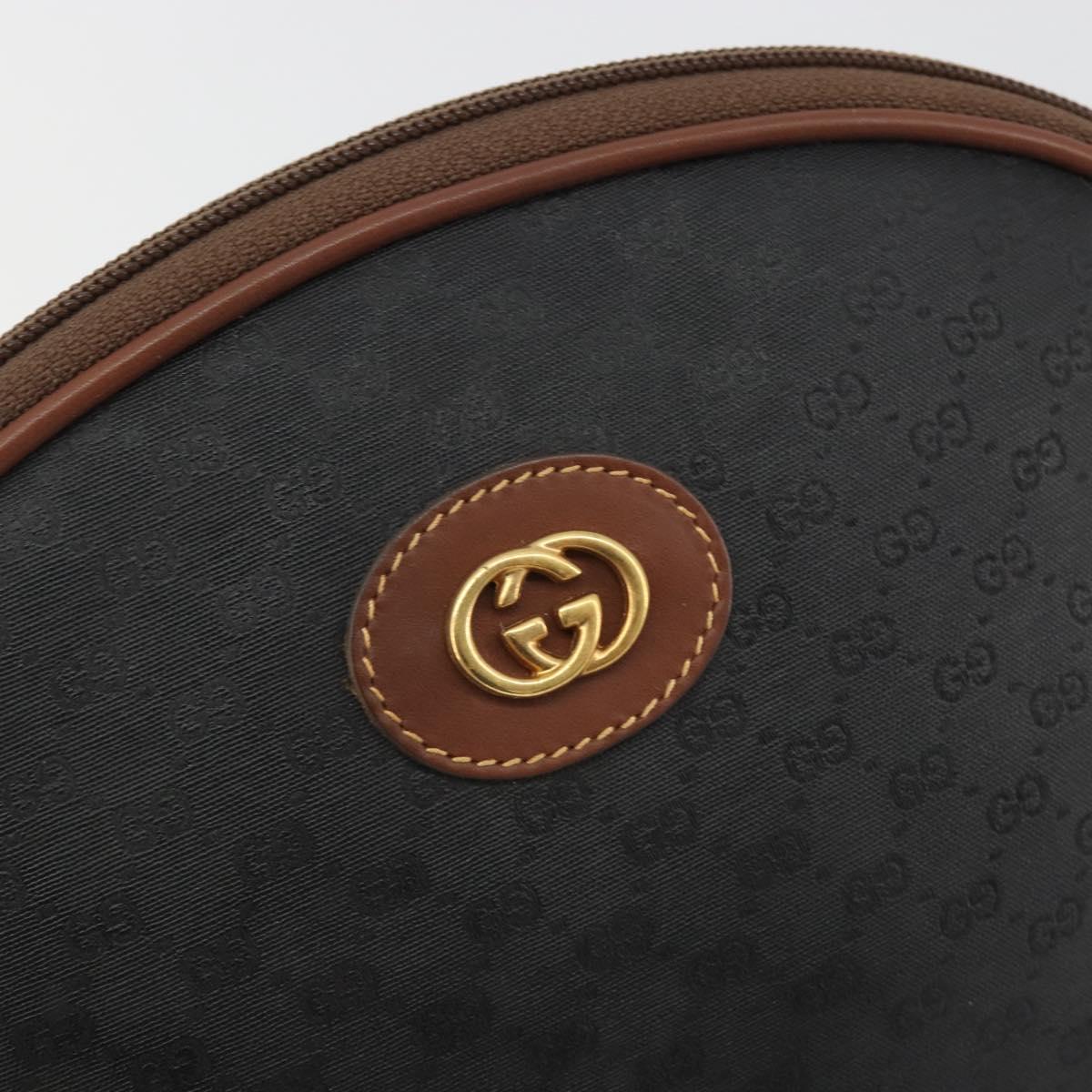 GUCCI Micro GG Supreme Shoulder Bag Black Gold 007 104 0013 Auth ep15607