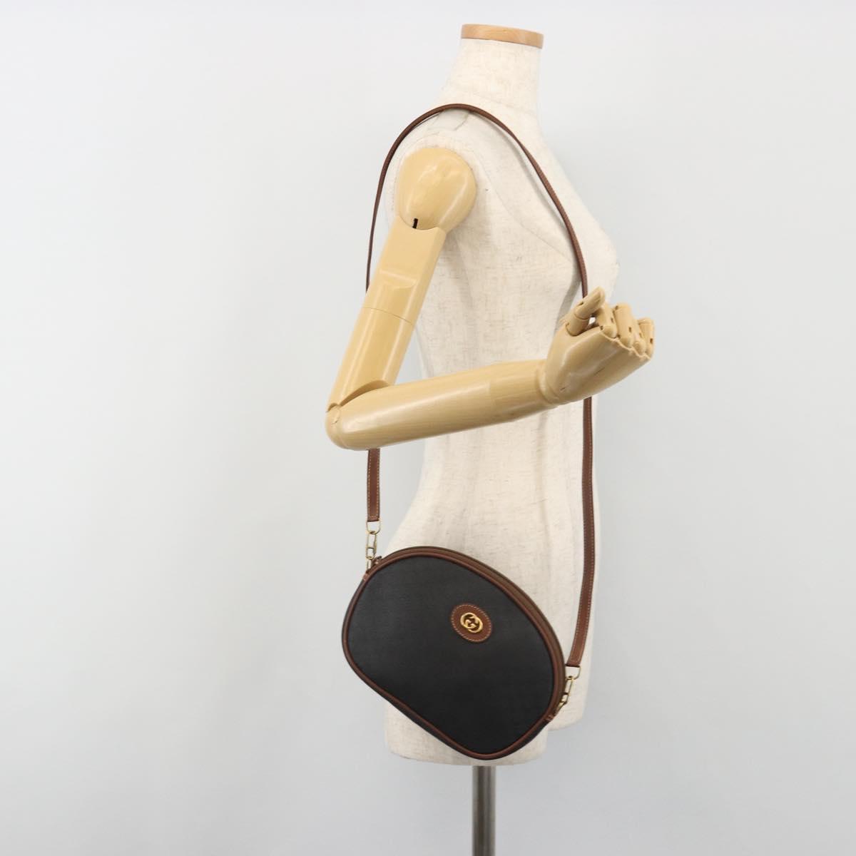 GUCCI Micro GG Supreme Shoulder Bag Black Gold 007 104 0013 Auth ep15607