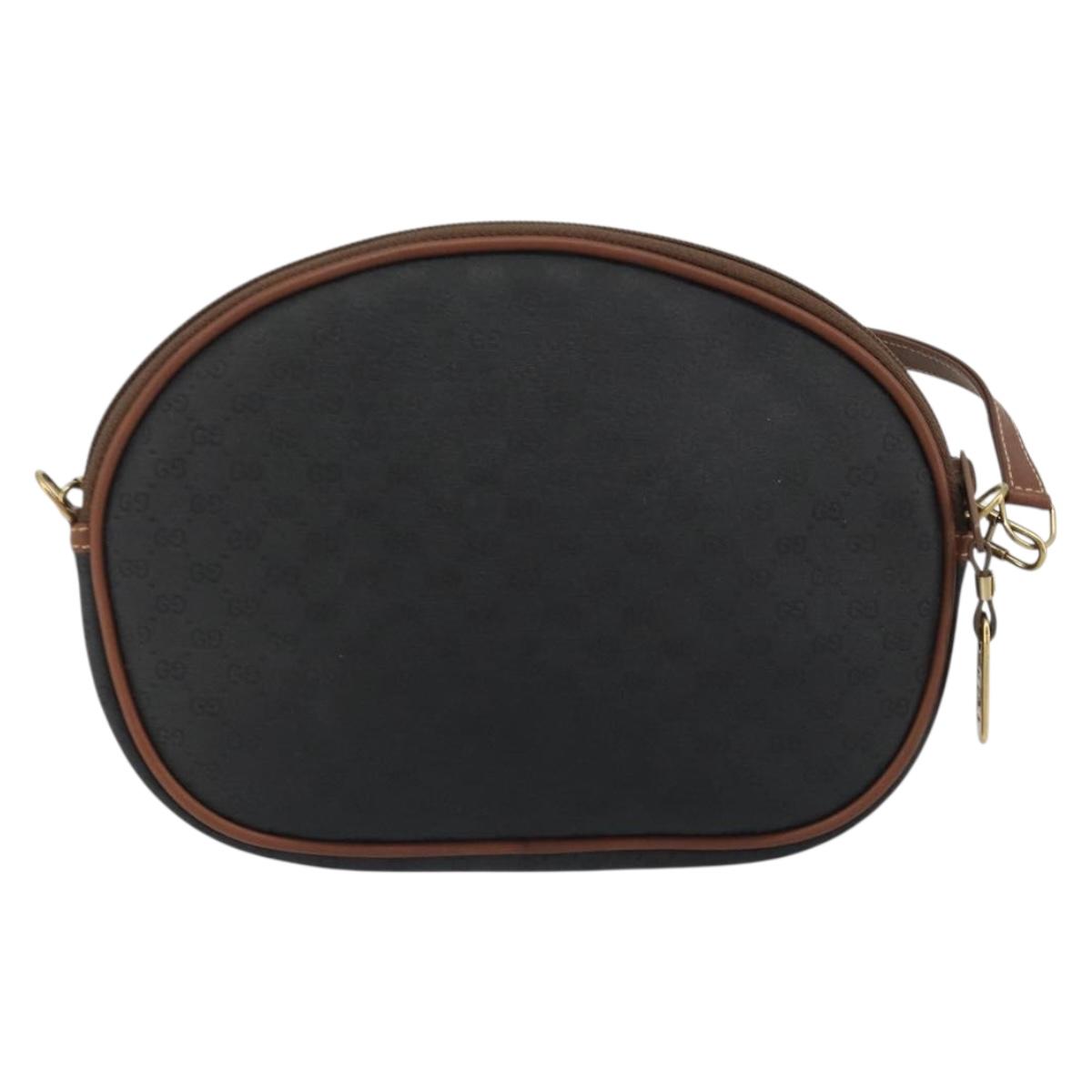 GUCCI Micro GG Supreme Shoulder Bag Black Gold 007 104 0013 Auth ep15607