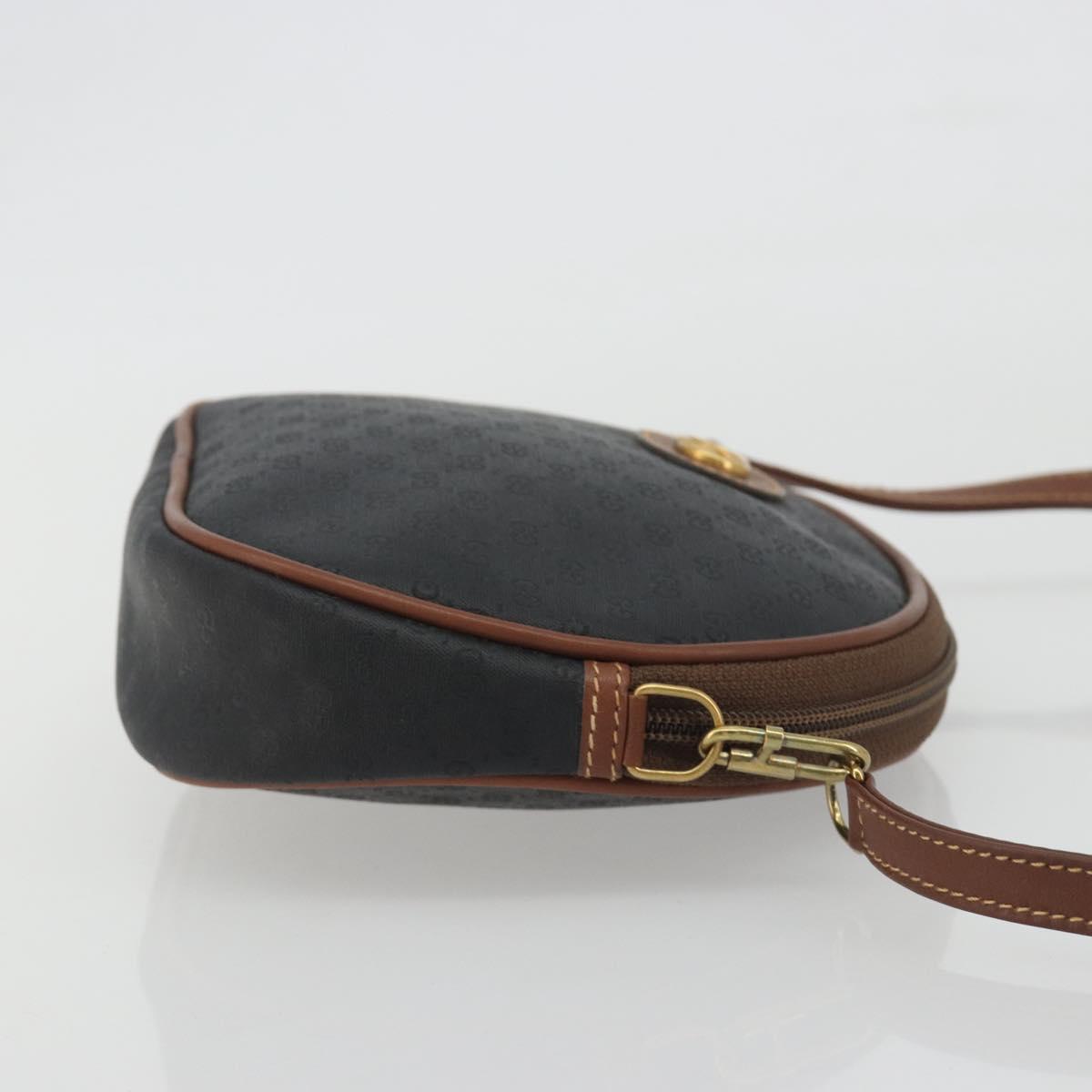 GUCCI Micro GG Supreme Shoulder Bag Black Gold 007 104 0013 Auth ep15607