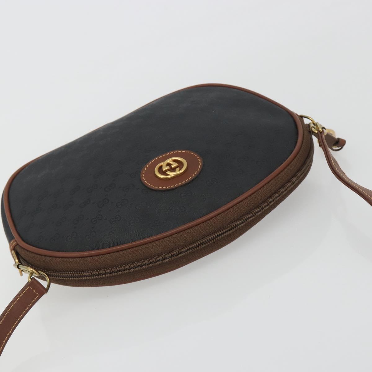 GUCCI Micro GG Supreme Shoulder Bag Black Gold 007 104 0013 Auth ep15607