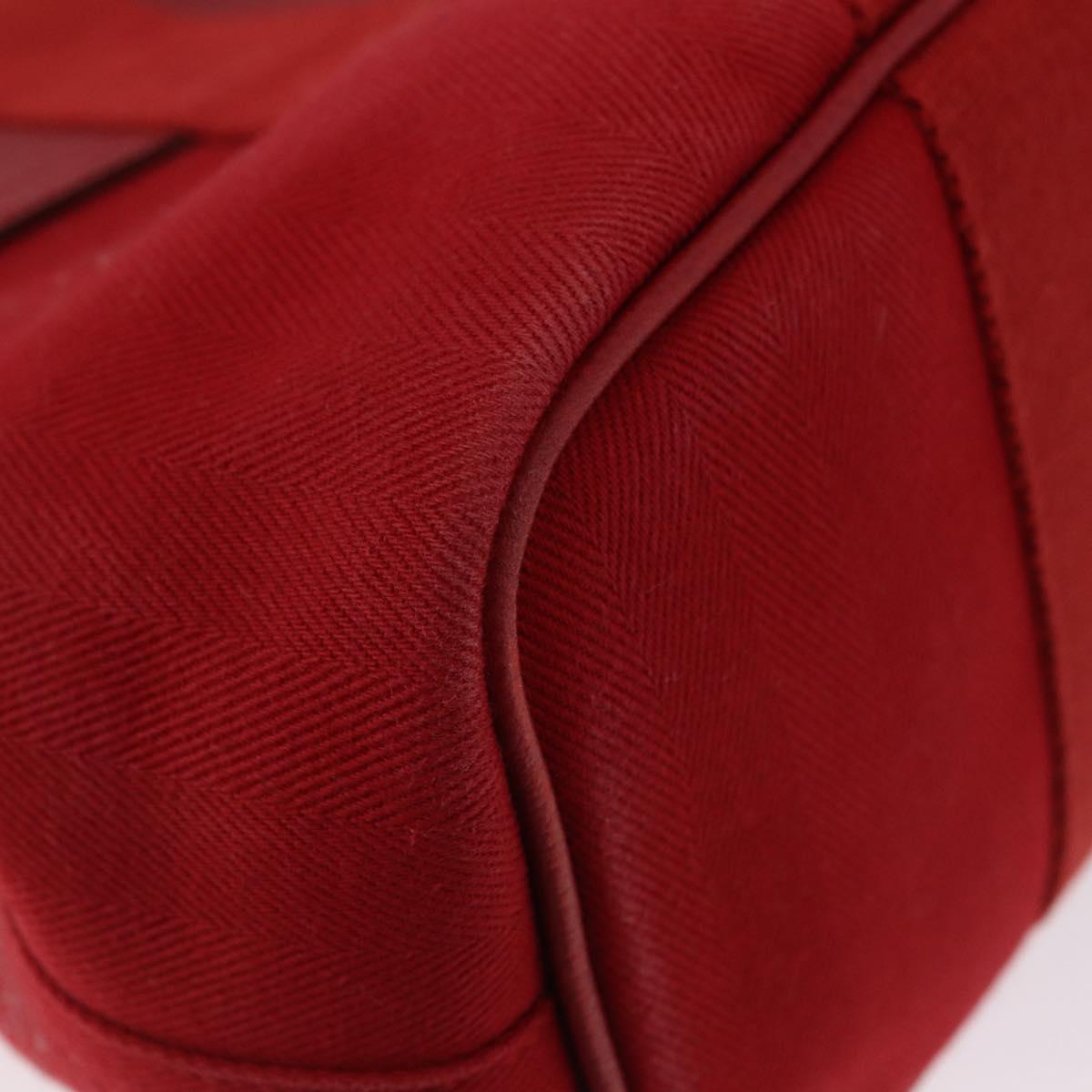 HERMES Valparaiso PM Hand Bag Canvas Red Auth ep15609A