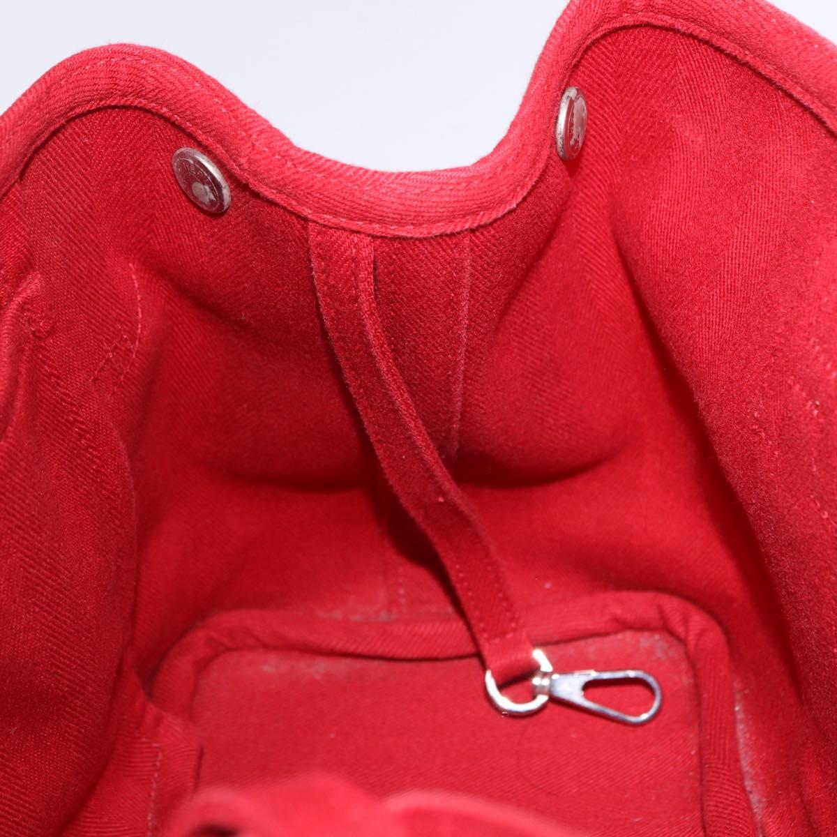 HERMES Valparaiso PM Hand Bag Canvas Red Auth ep15609A