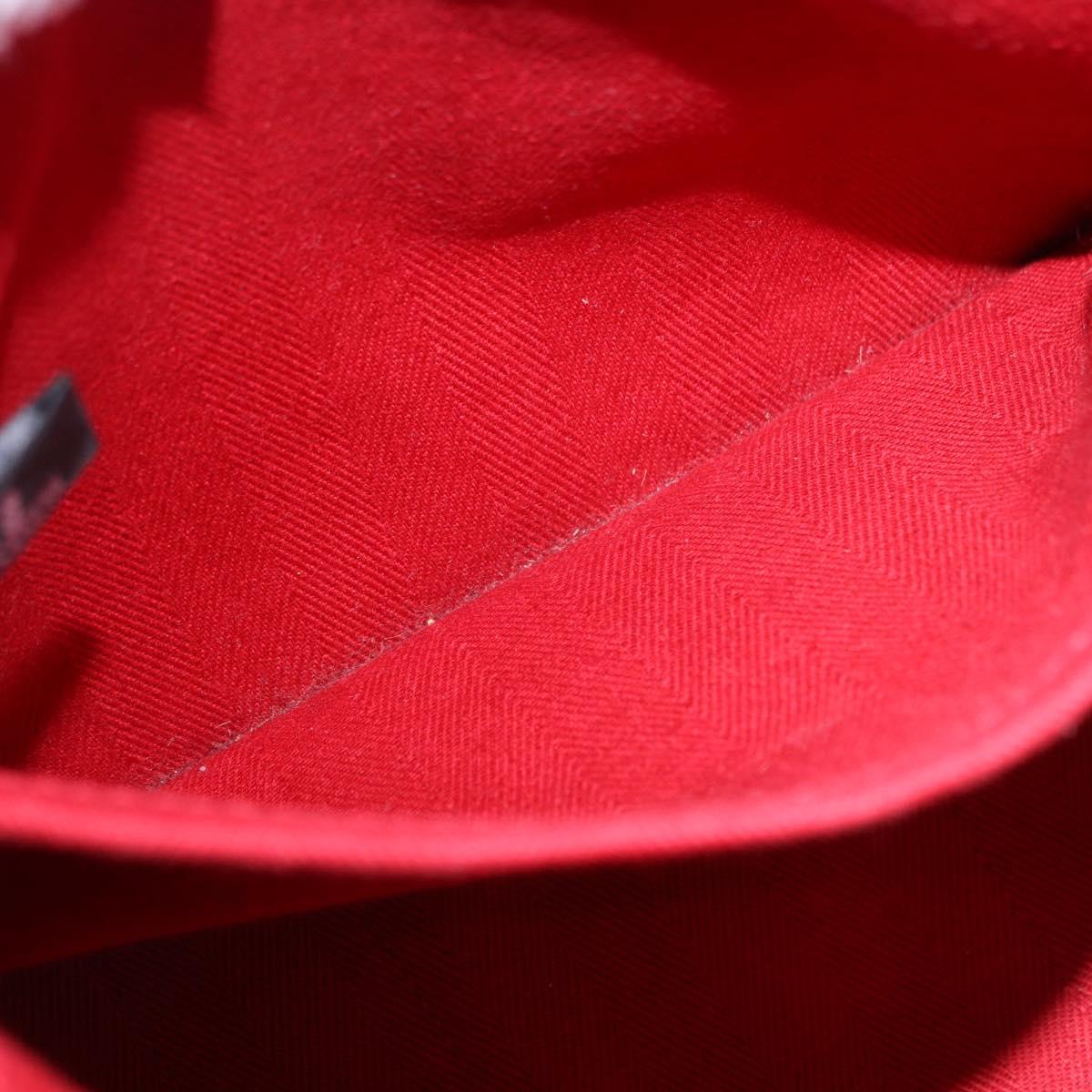 HERMES Valparaiso PM Hand Bag Canvas Red Auth ep15609A