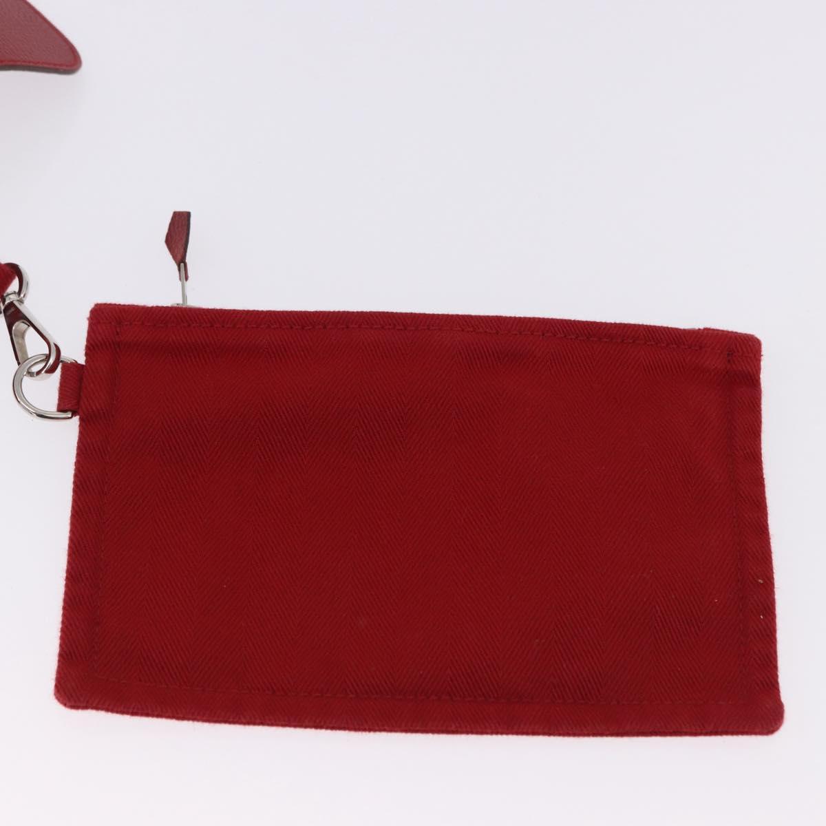 HERMES Valparaiso PM Hand Bag Canvas Red Auth ep15609A