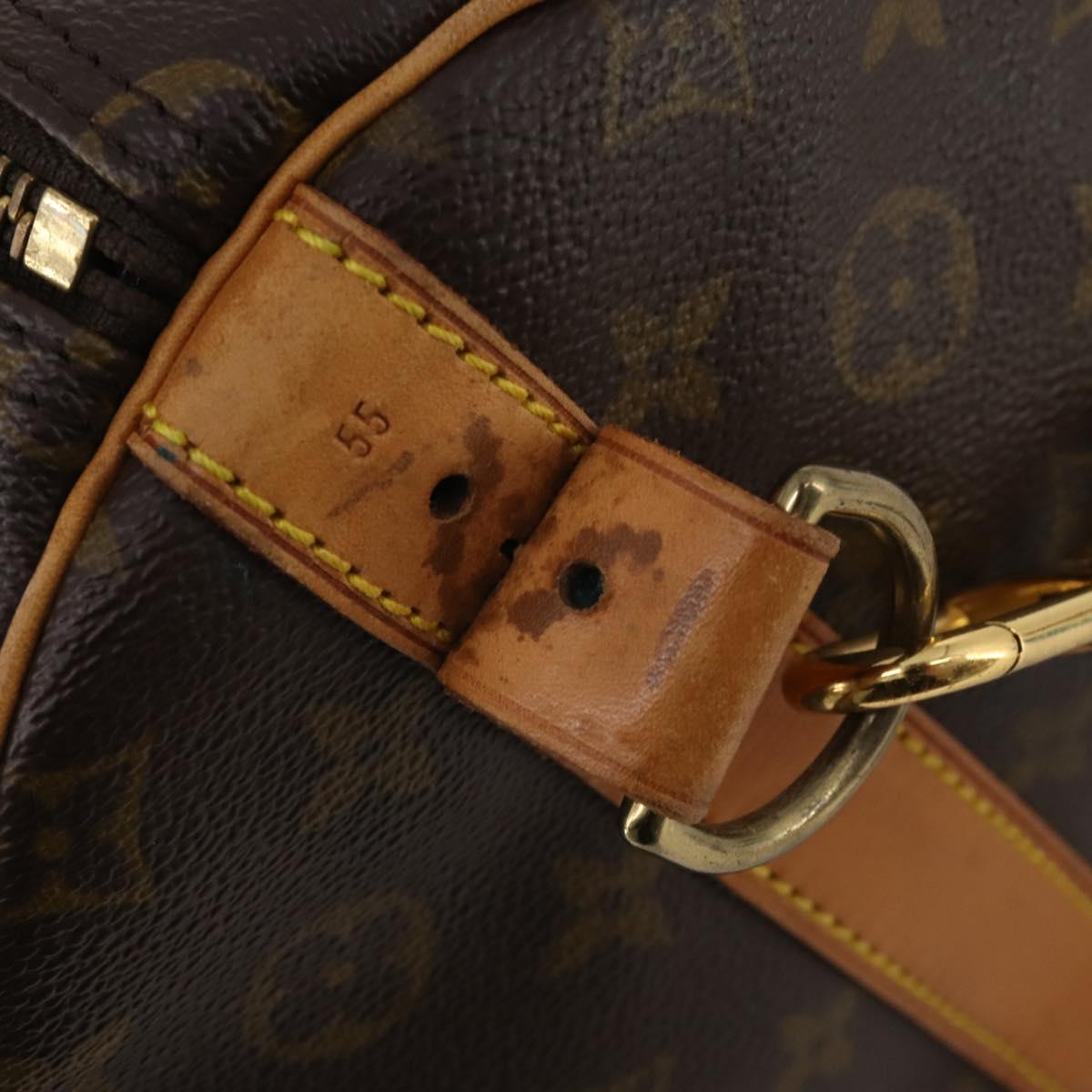 LOUIS VUITTON Monogram Keepall Bandouliere 55 Boston Bag M41414 LV Auth ep15610A