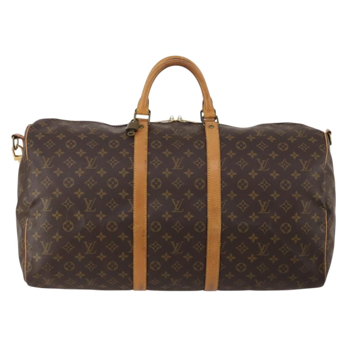 LOUIS VUITTON Monogram Keepall Bandouliere 55 Boston Bag M41414 LV Auth ep15610A