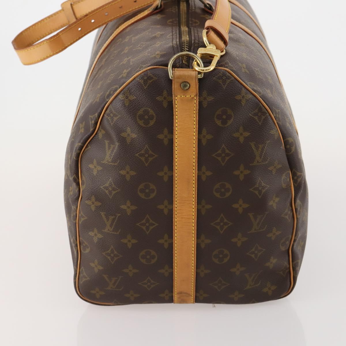 LOUIS VUITTON Monogram Keepall Bandouliere 55 Boston Bag M41414 LV Auth ep15610A
