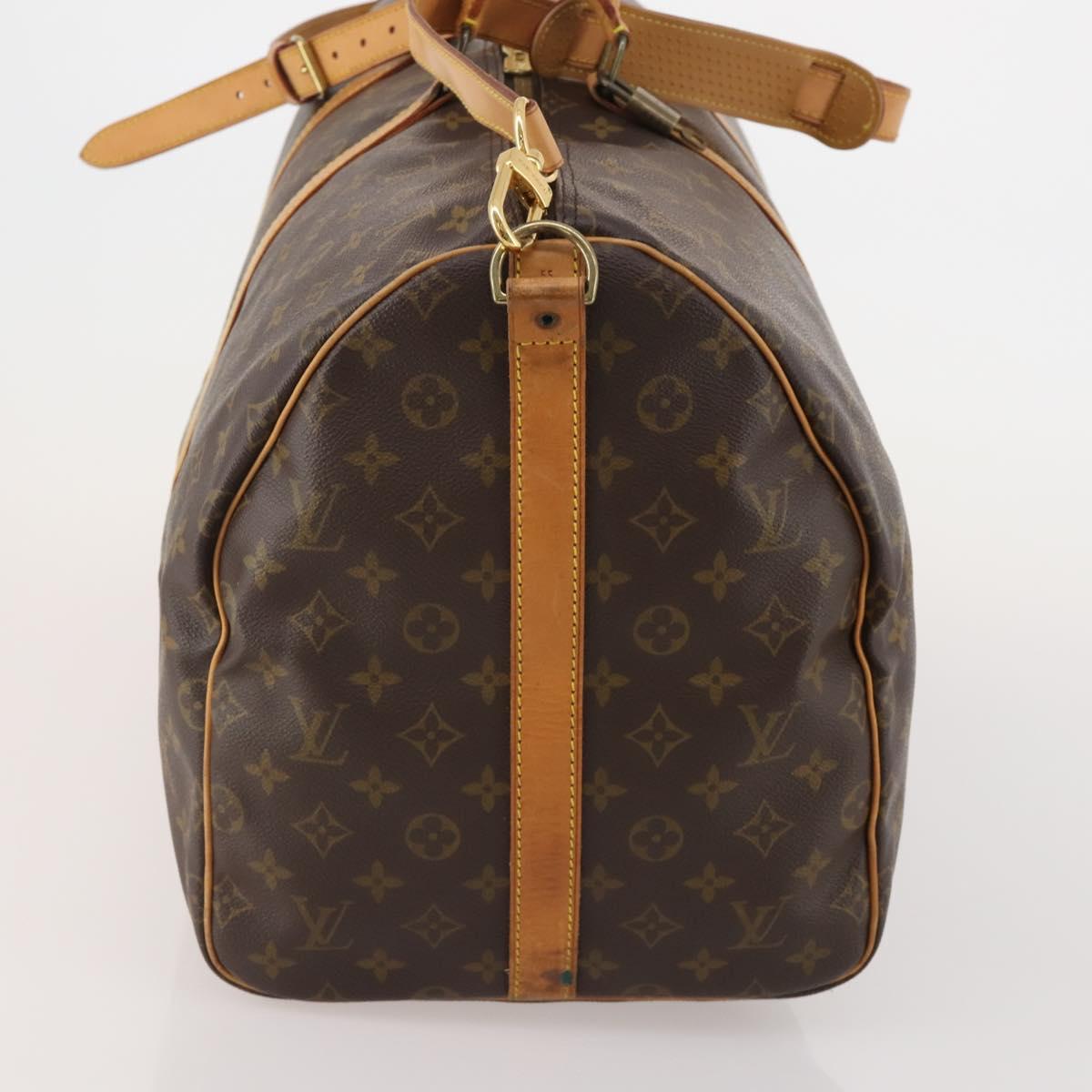 LOUIS VUITTON Monogram Keepall Bandouliere 55 Boston Bag M41414 LV Auth ep15610A