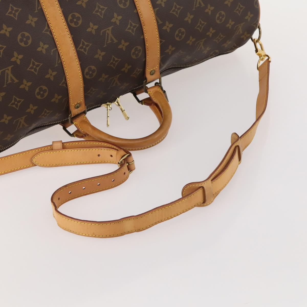 LOUIS VUITTON Monogram Keepall Bandouliere 55 Boston Bag M41414 LV Auth ep15610A