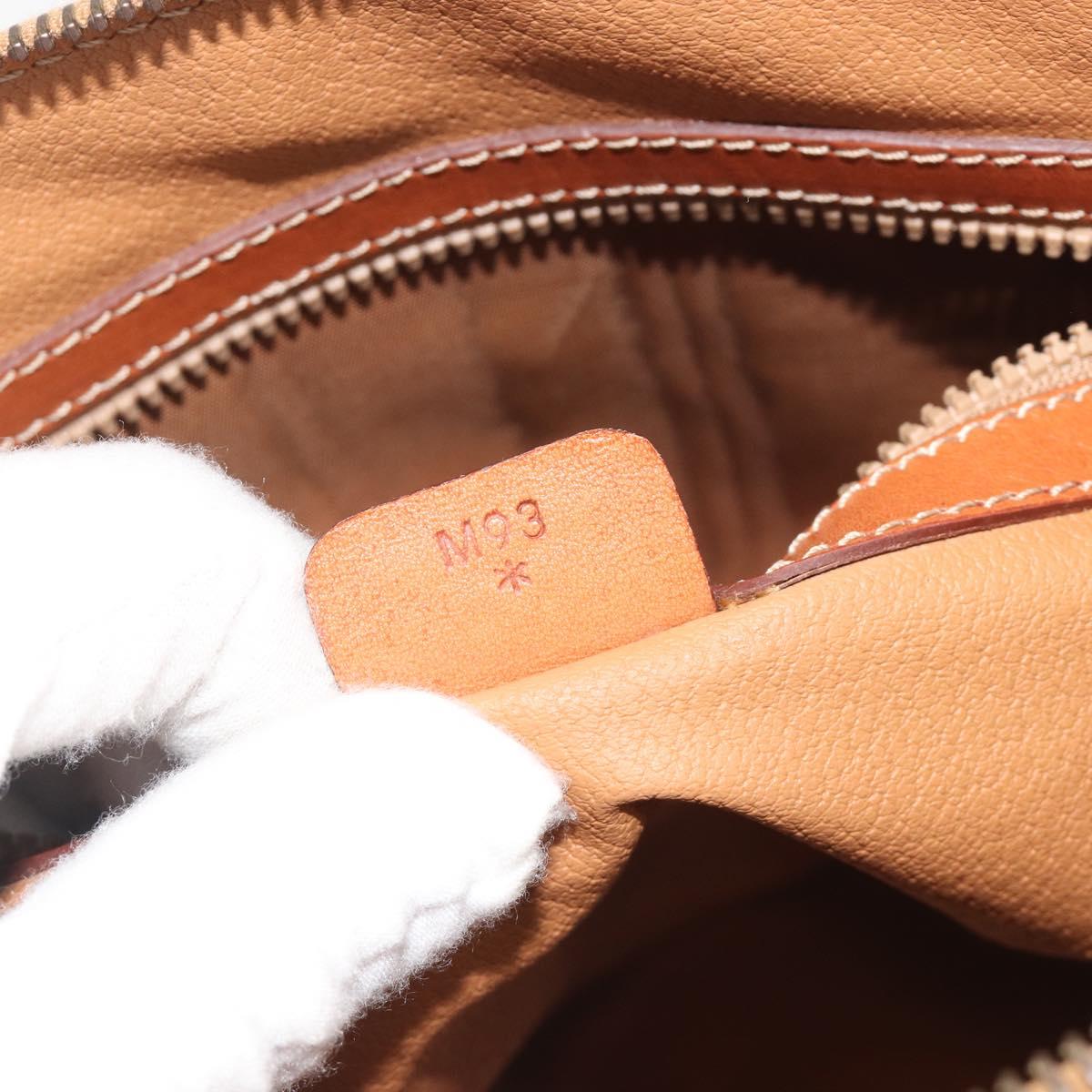 CELINE Macadam Canvas Hand Bag PVC Leather White Gold Auth ep15611