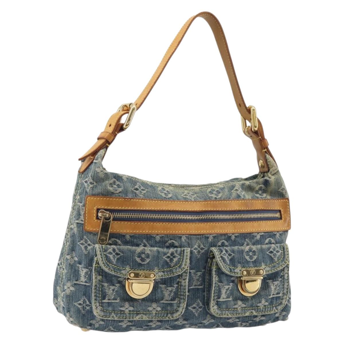 LOUIS VUITTON Monogram Denim Buggy PM Shoulder Bag Blue M95049 LV Auth ep15612A