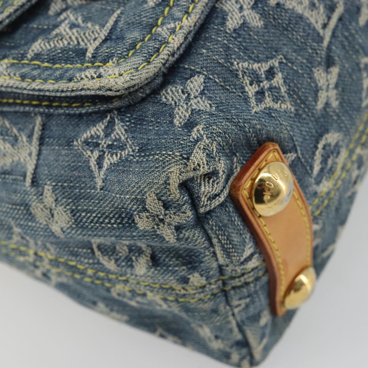 LOUIS VUITTON Monogram Denim Buggy PM Shoulder Bag Blue M95049 LV Auth ep15612A