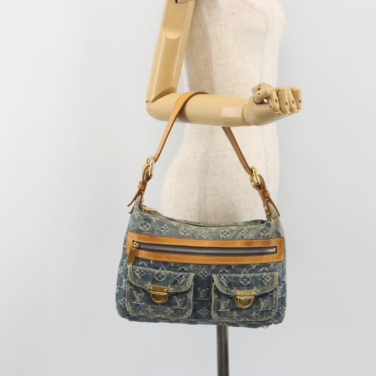LOUIS VUITTON Monogram Denim Buggy PM Shoulder Bag Blue M95049 LV Auth ep15612A