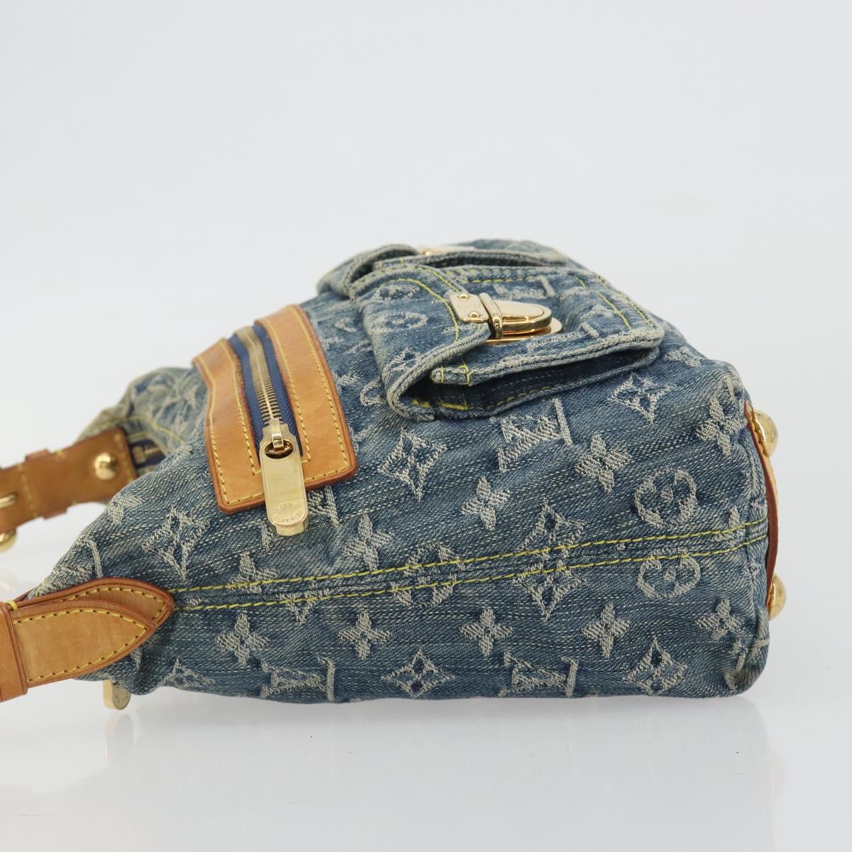 LOUIS VUITTON Monogram Denim Buggy PM Shoulder Bag Blue M95049 LV Auth ep15612A