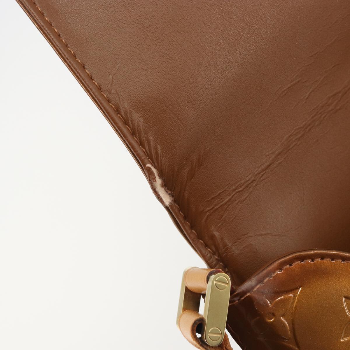 LOUIS VUITTON Monogram Vernis Thompson Street Bag Bronze M91124 LV Auth ep15617