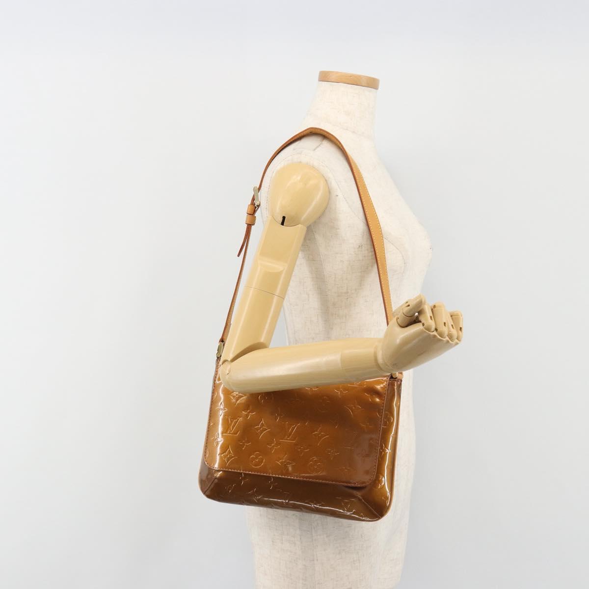 LOUIS VUITTON Monogram Vernis Thompson Street Bag Bronze M91124 LV Auth ep15617