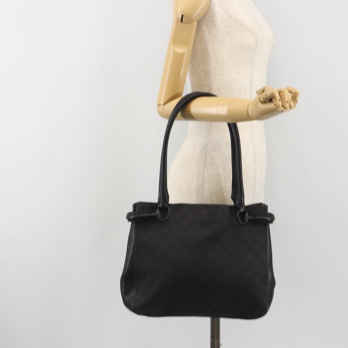 GUCCI GG Canvas Shoulder Bag Black 101971 Auth ep15619