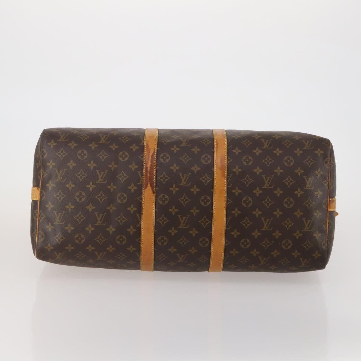 LOUIS VUITTON Monogram Keepall Bandouliere 55 Boston Bag M41414 LV Auth ep15622