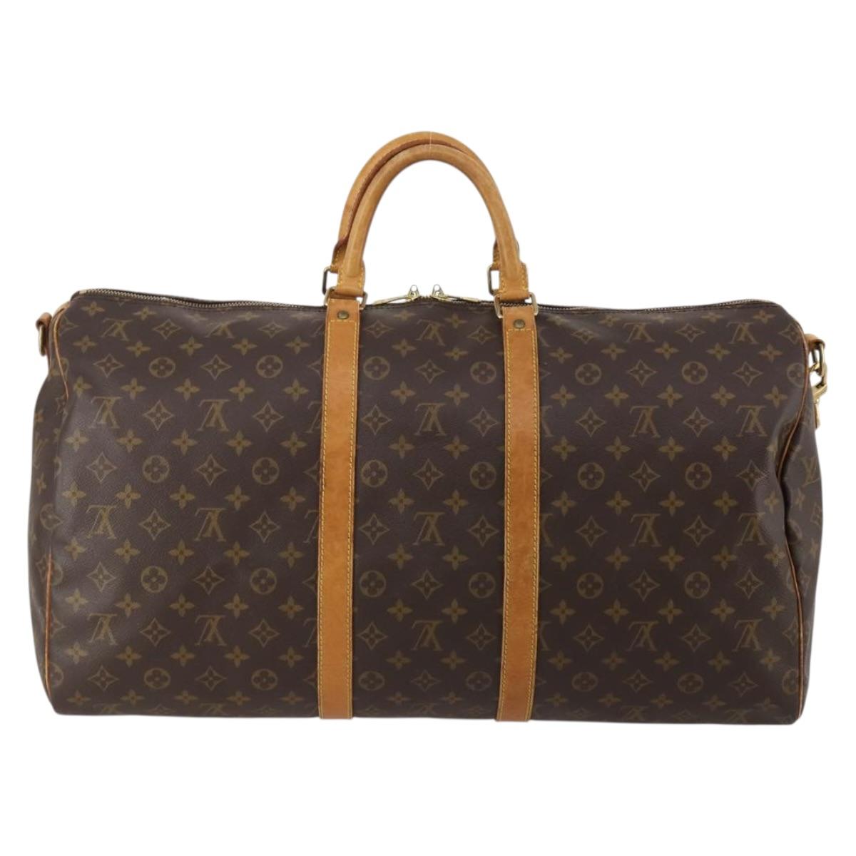 LOUIS VUITTON Monogram Keepall Bandouliere 55 Boston Bag M41414 LV Auth ep15622
