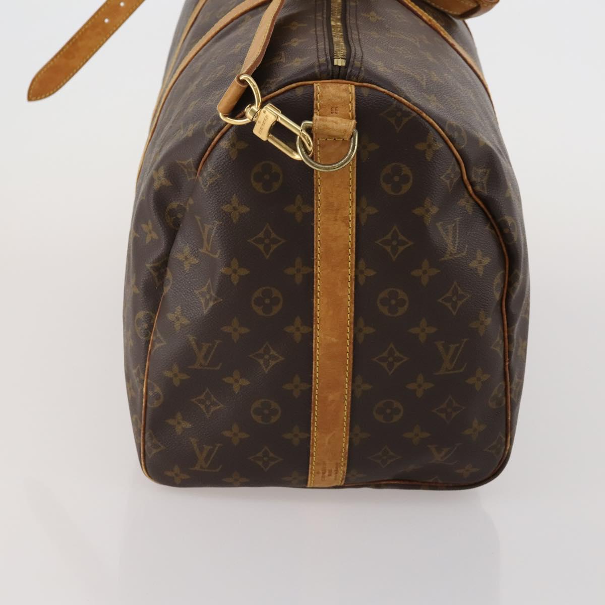LOUIS VUITTON Monogram Keepall Bandouliere 55 Boston Bag M41414 LV Auth ep15622