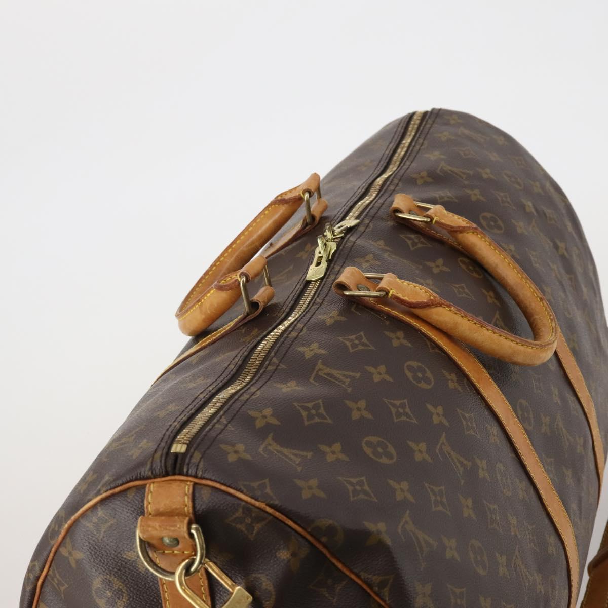 LOUIS VUITTON Monogram Keepall Bandouliere 55 Boston Bag M41414 LV Auth ep15622