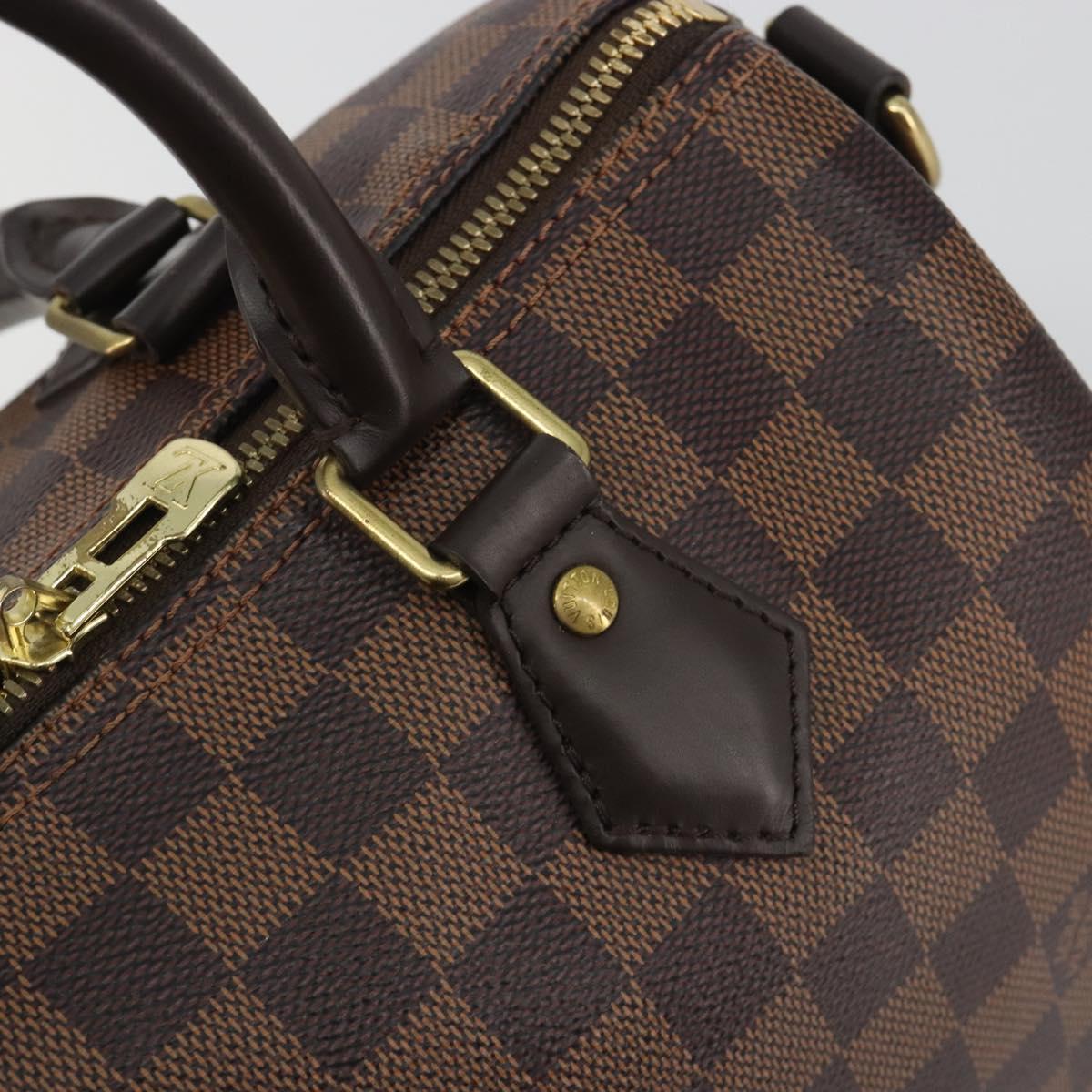 LOUIS VUITTON Damier Ebene Speedy Bandouliere 25 Hand Bag N41368 Auth ep15627V