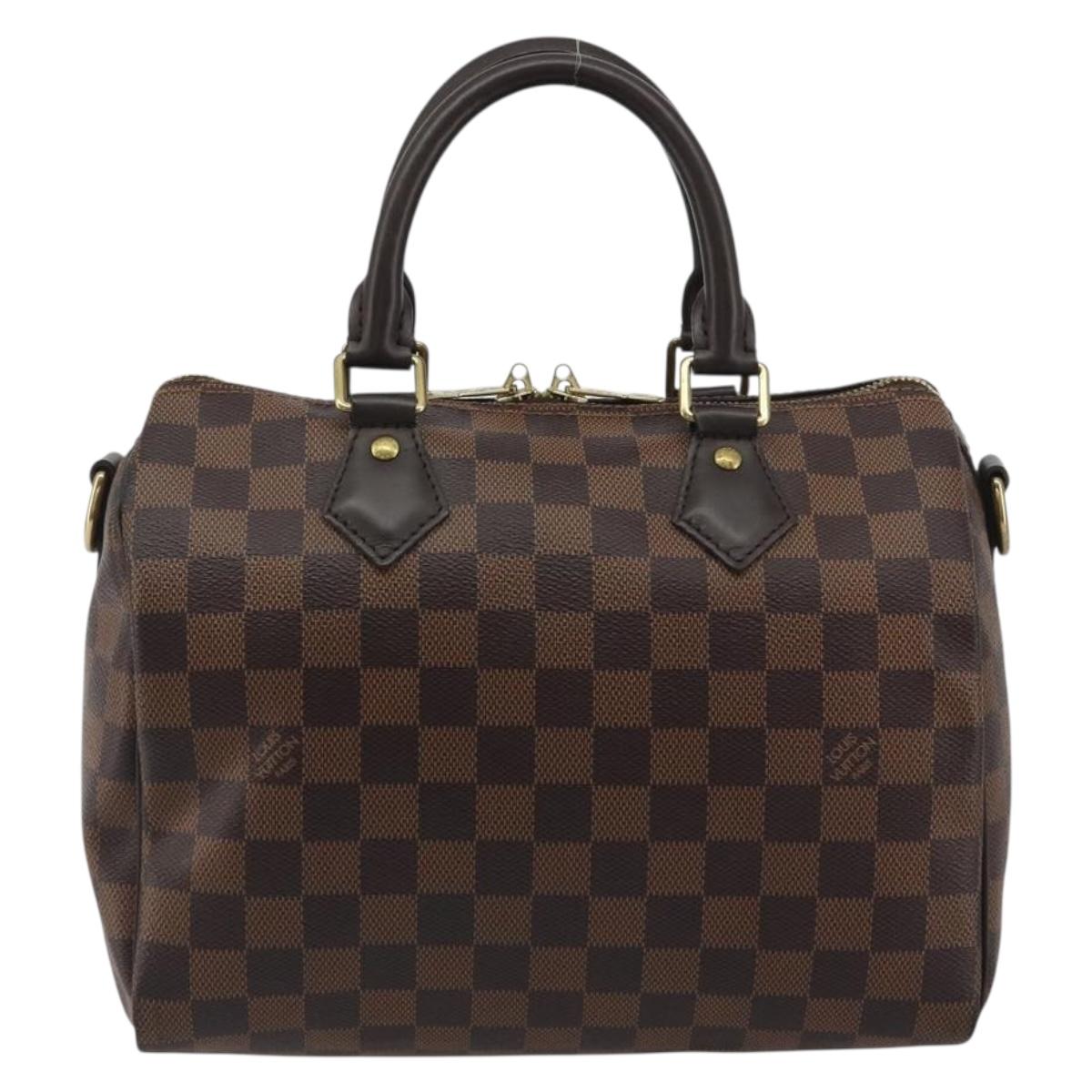 LOUIS VUITTON Damier Ebene Speedy Bandouliere 25 Hand Bag N41368 Auth ep15627V