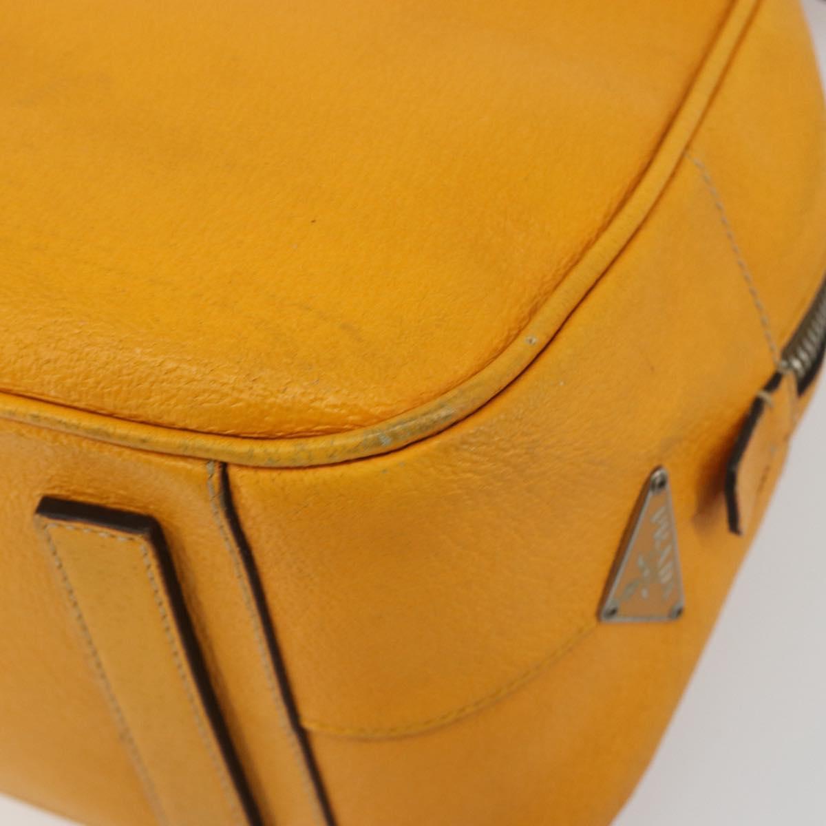 PRADA Hand Bag Leather Yellow Silver Auth ep15629