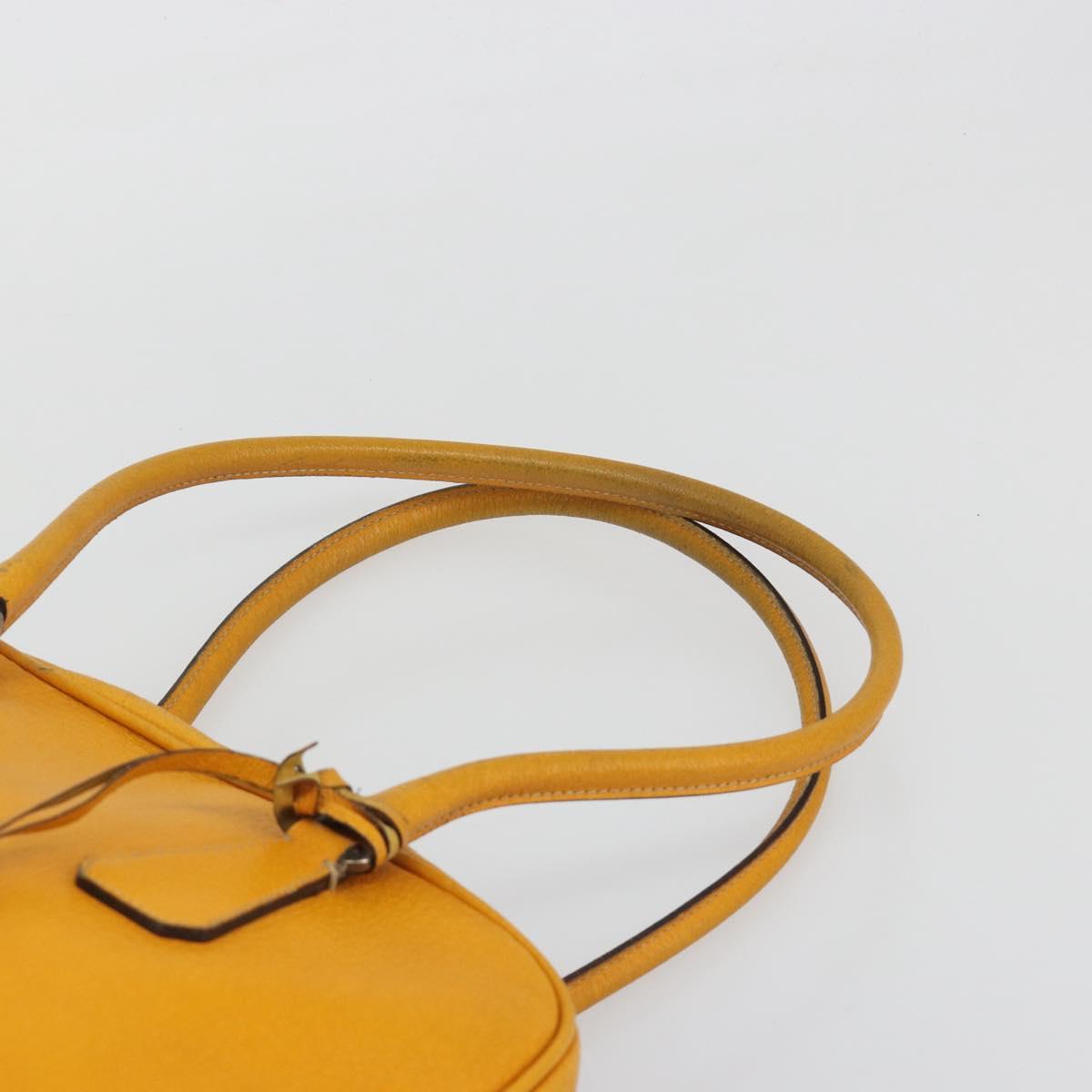 PRADA Hand Bag Leather Yellow Silver Auth ep15629