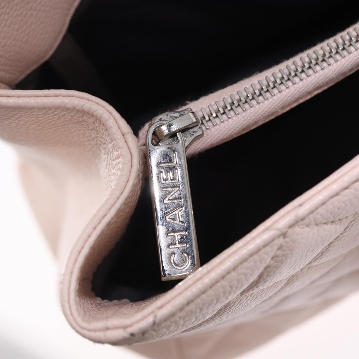 CHANEL Matelasse COCO Mark Chain Tote Bag Caviar Skin Pink CC Auth ep15632V