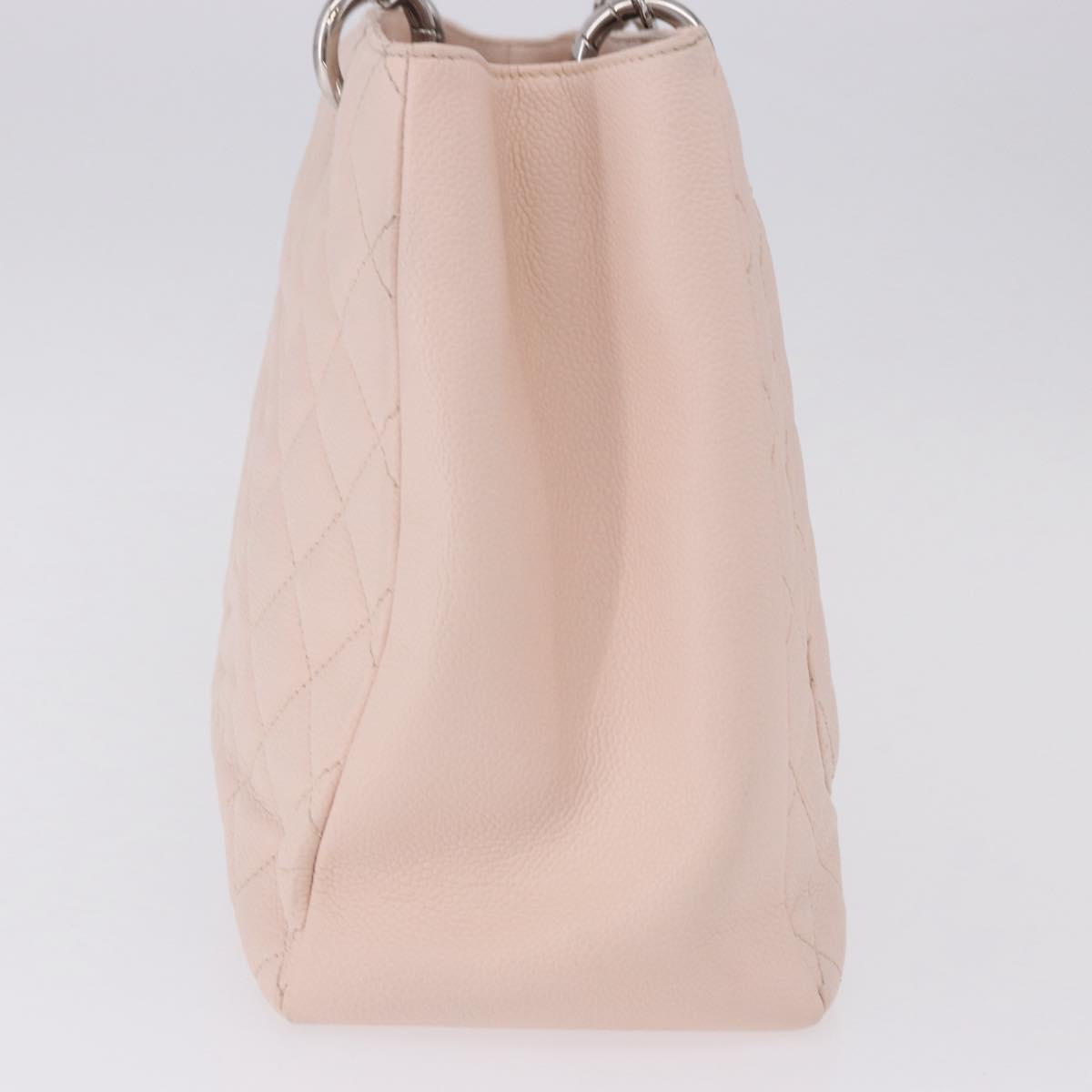 CHANEL Matelasse COCO Mark Chain Tote Bag Caviar Skin Pink CC Auth ep15632V