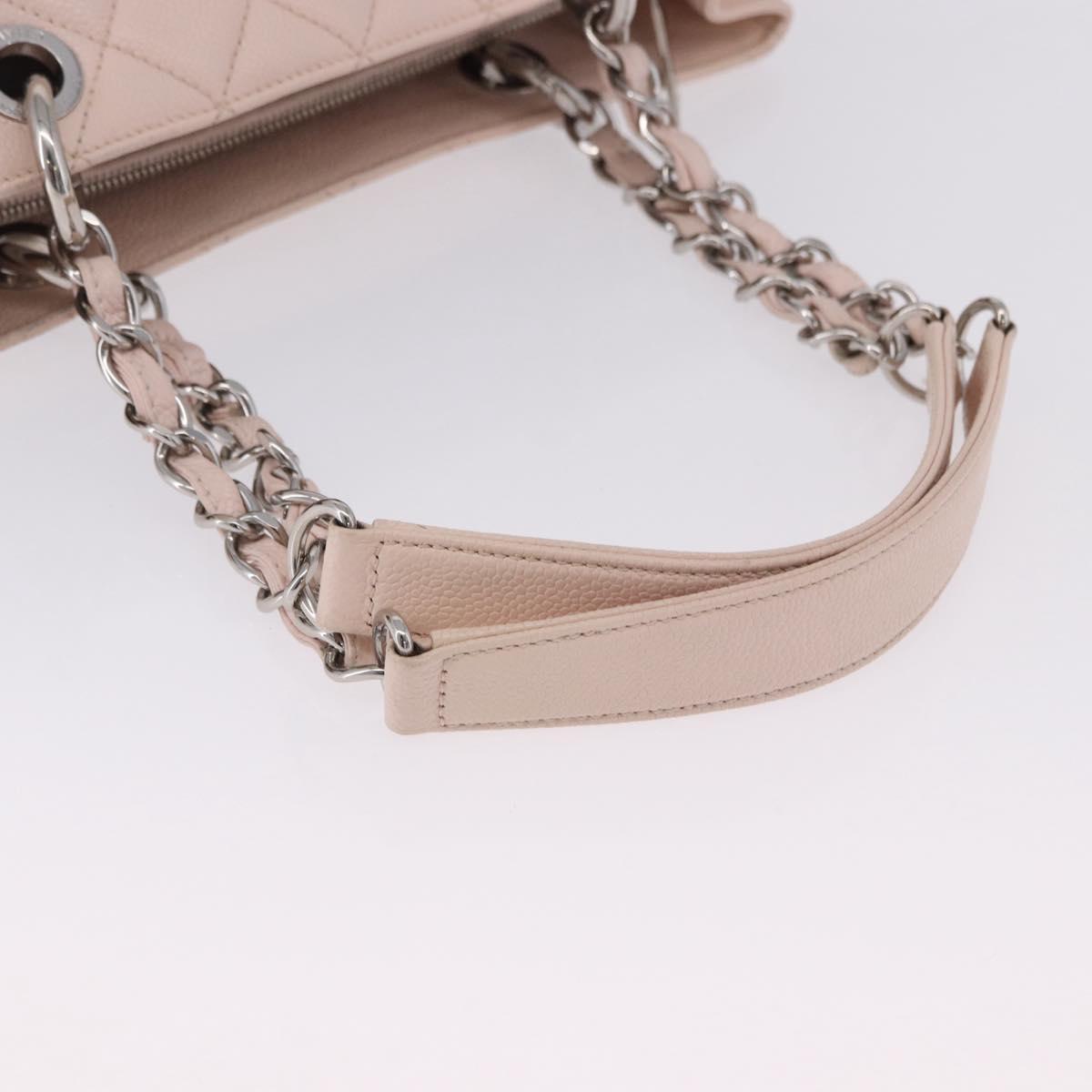 CHANEL Matelasse COCO Mark Chain Tote Bag Caviar Skin Pink CC Auth ep15632V