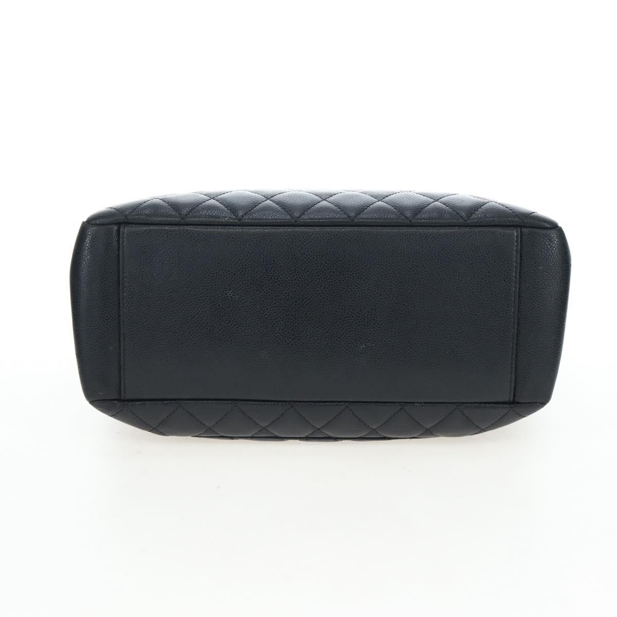 CHANEL Matelasse COCO Mark Chain Bag Caviar Skin Black Silver CC Auth ep15633V