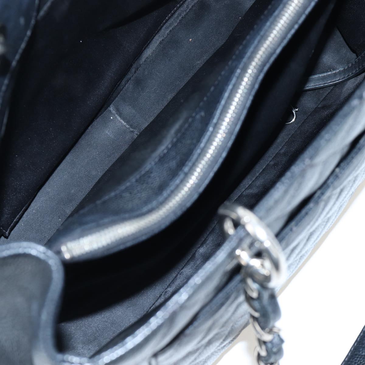 CHANEL Matelasse COCO Mark Chain Bag Caviar Skin Black Silver CC Auth ep15633V