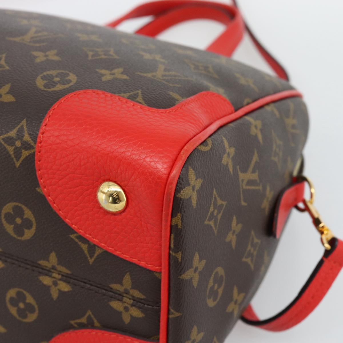 LOUIS VUITTON Monogram Retiro PM Hand Bag 2way Bag Red M50057 LV Auth ep15634A