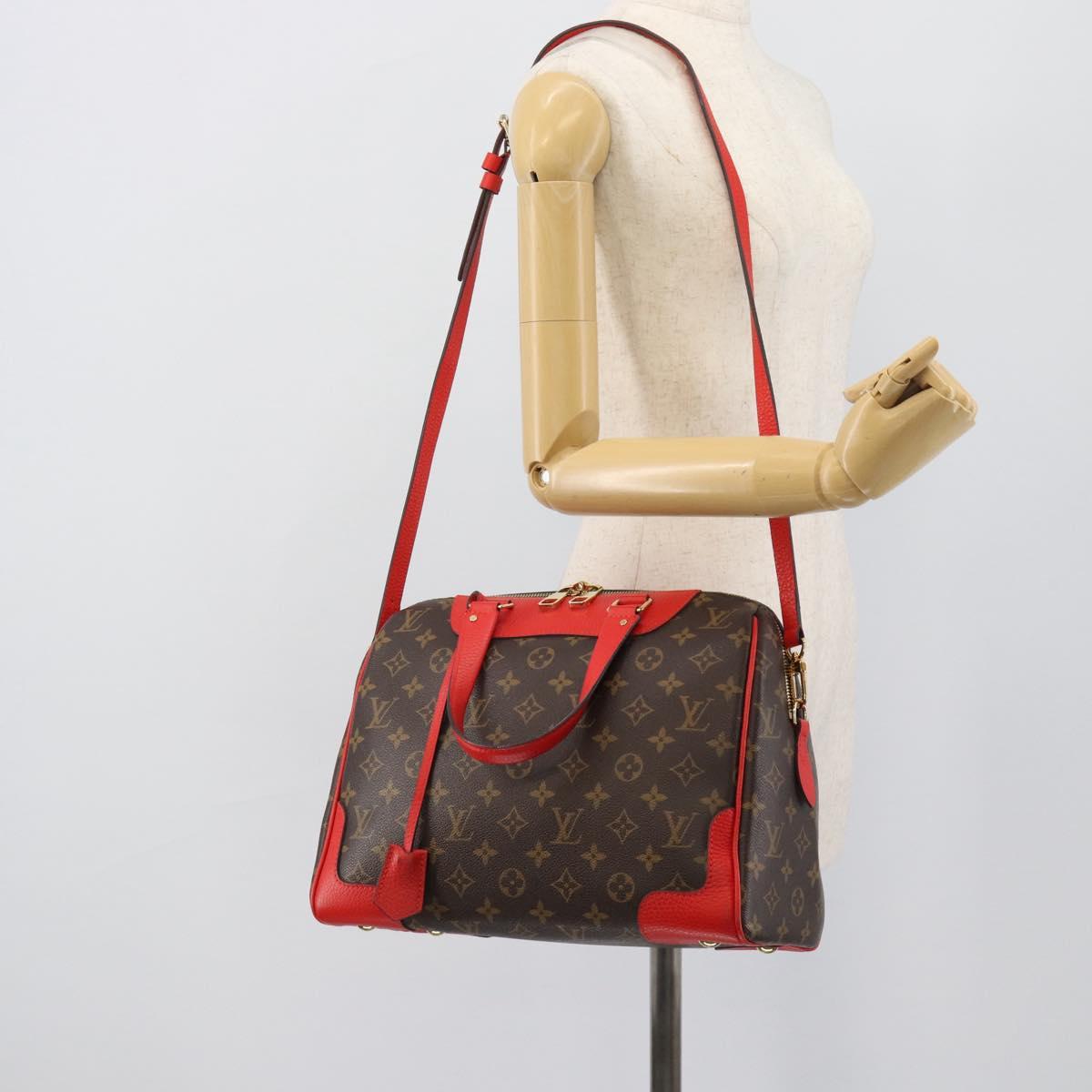 LOUIS VUITTON Monogram Retiro PM Hand Bag 2way Bag Red M50057 LV Auth ep15634A