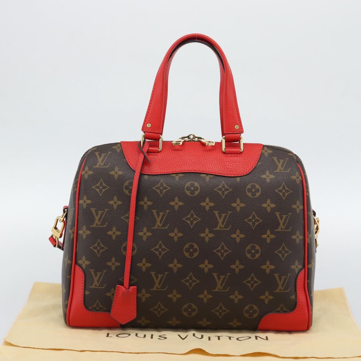 LOUIS VUITTON Monogram Retiro PM Hand Bag 2way Bag Red M50057 LV Auth ep15634A